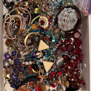 Chic Gold and Cream Triangle Earrings